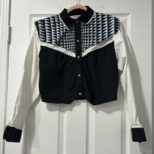 VTG Vintage Cropped Western Shirt By Banjo of Dallas Texas Women's Size Large